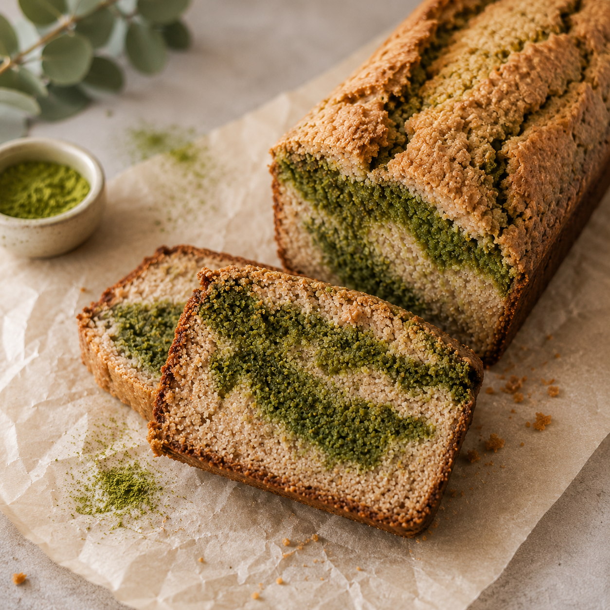 cake marbré matcha