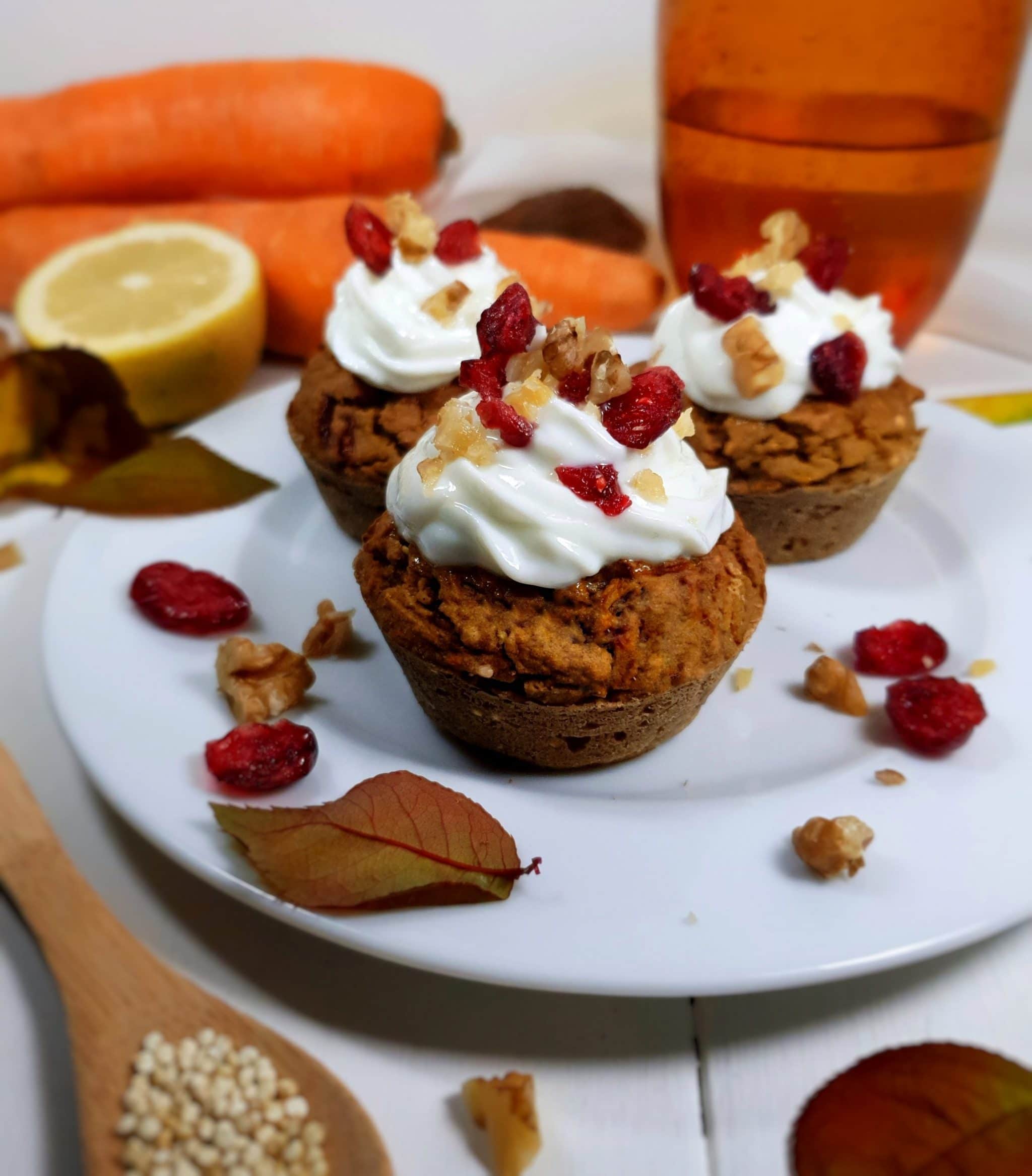 CARROT CUPCAKE (sans gluten-vegan-ig bas) à la farine de banane verte