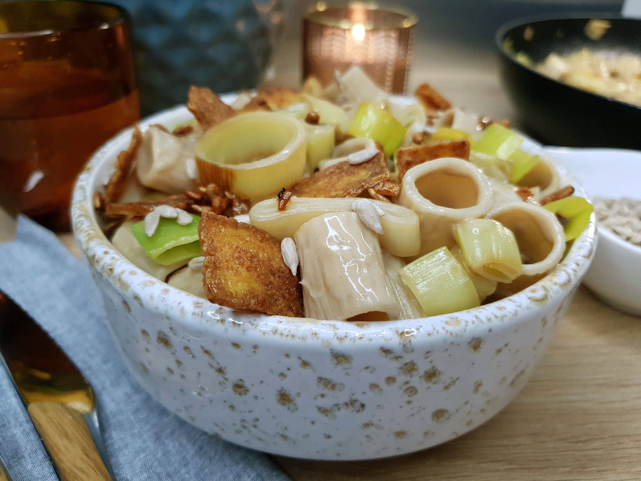 sauce poireaux moutarde, crémeuse & végétale
