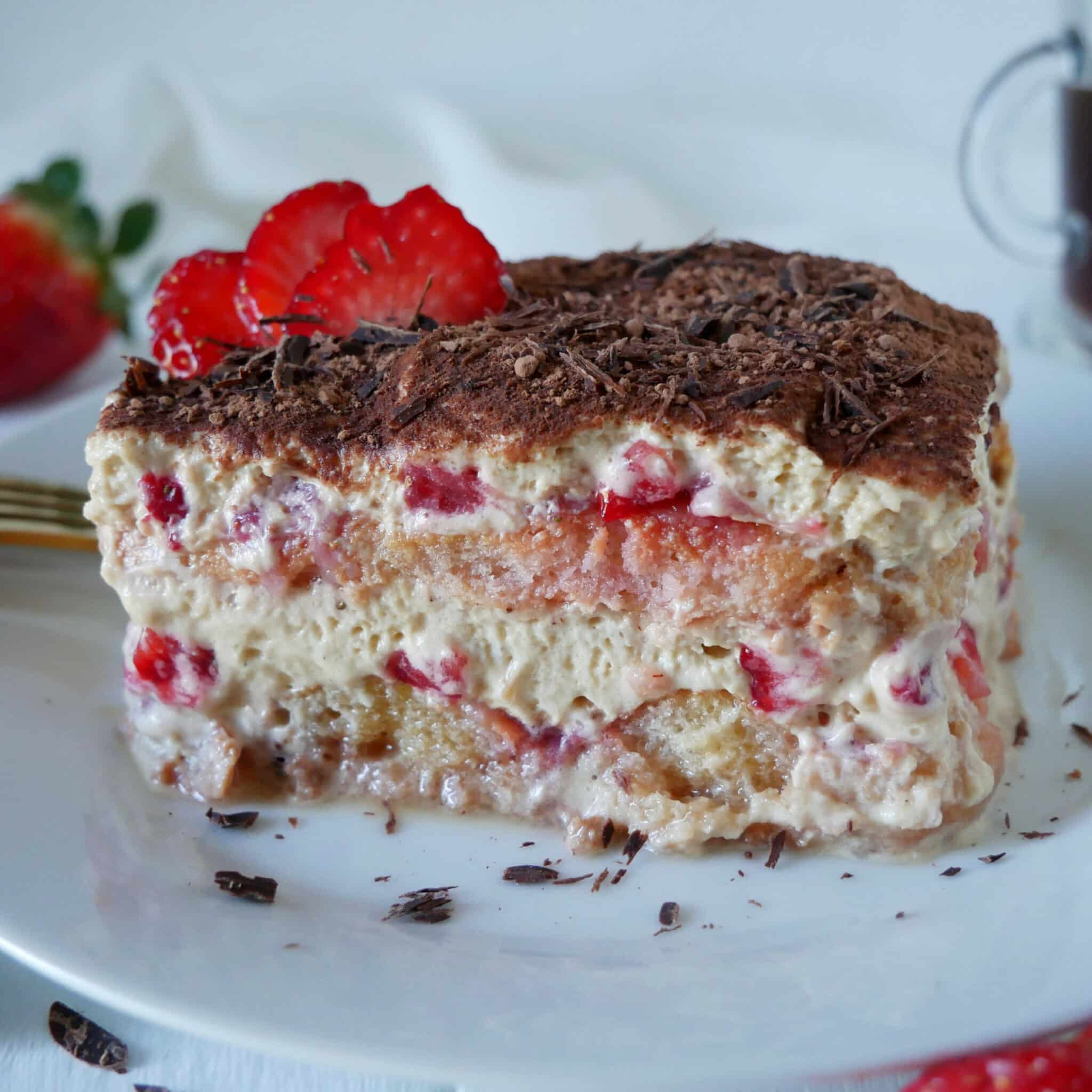tiramisu vegan aux fraises