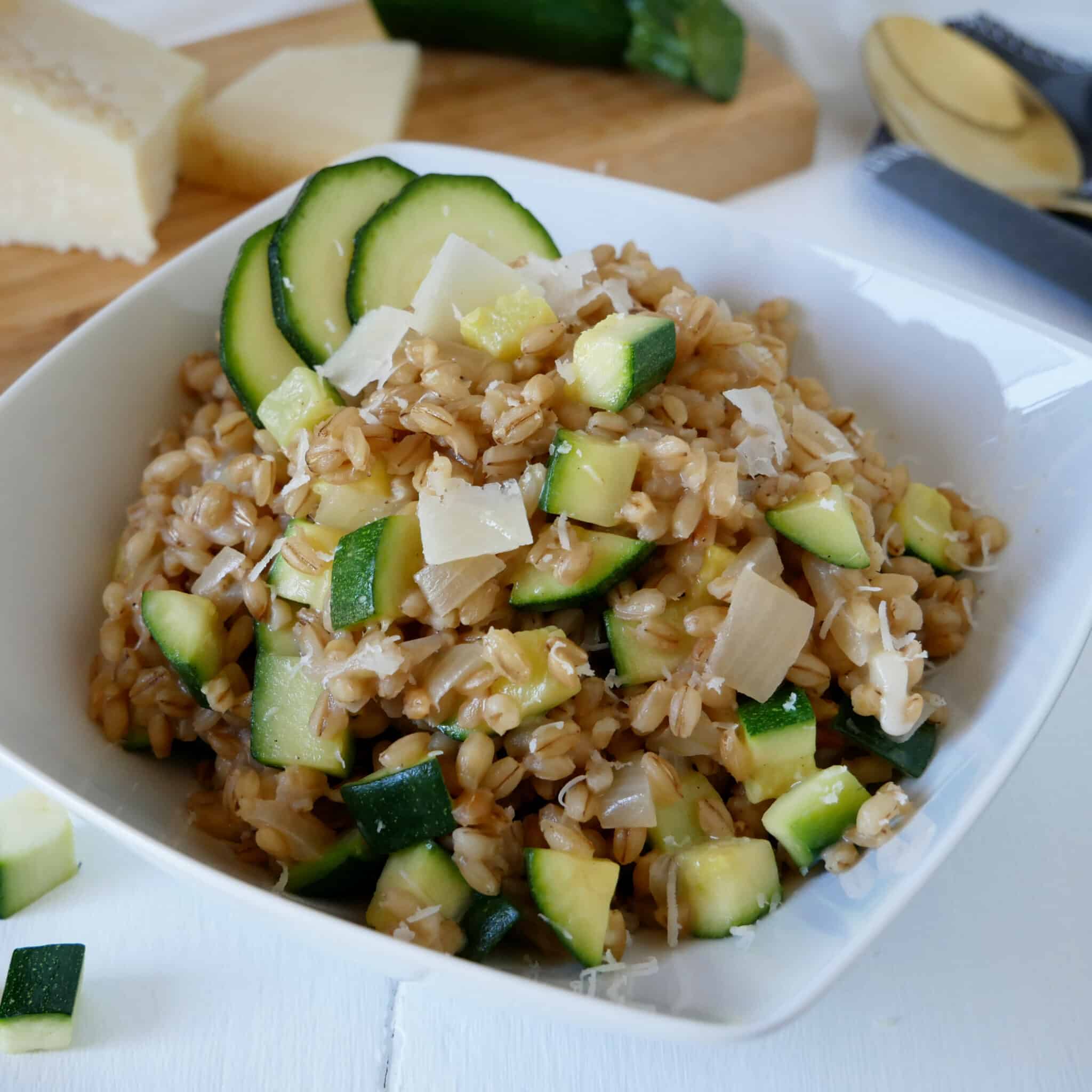 risotto ig bas, orge mondé courgette