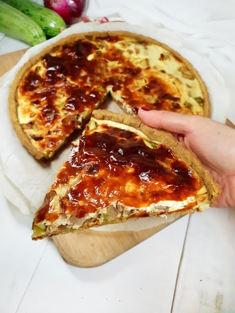QUICHE SANS GLUTEN, CRÈME COCO / SKYR & COURGETTES