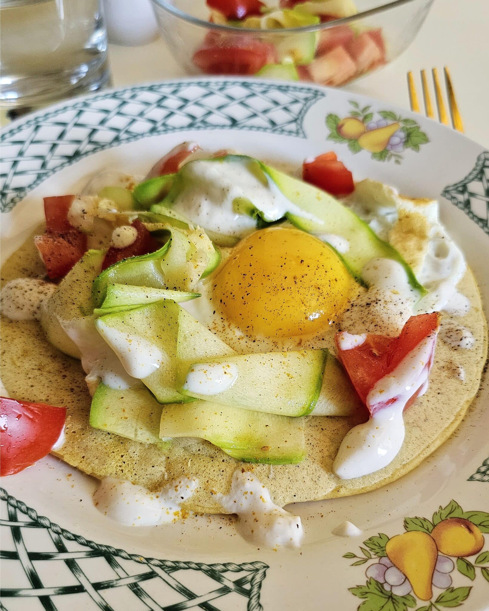 GALETTE POIS CHICHE et TAGLIATELLES DE COURGETTES