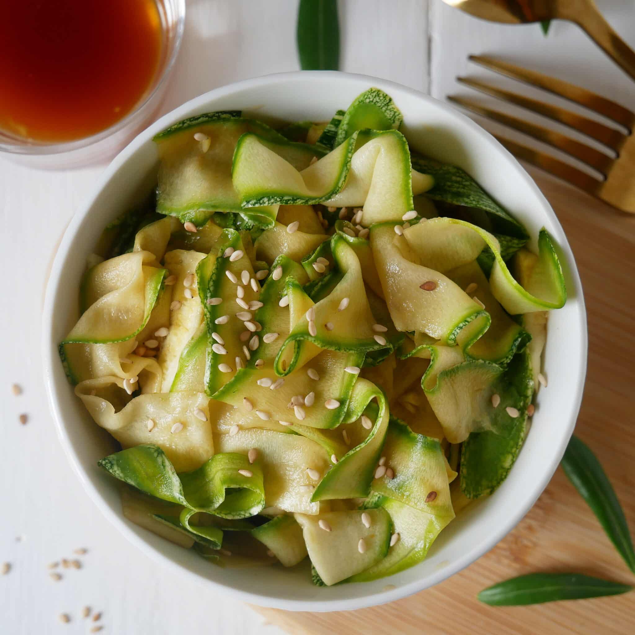 tagliatelles de courgettes marinées