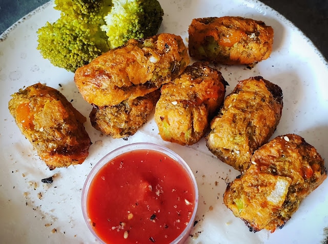 CROQUETTES VEGETARIENNES APERITIVES BROCOLI/PATATES DOUCES (végétalien, sans gluten)