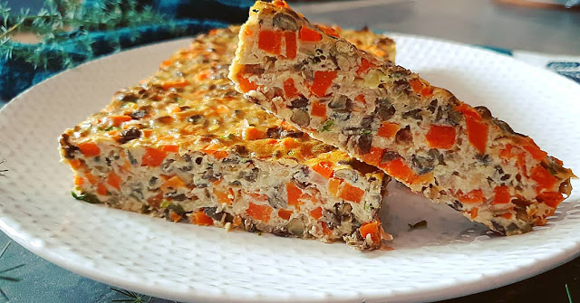 TERRINE VÉGÉTARIENNE AU TOFU SOYEUX/LENTILLES/CAROTTES