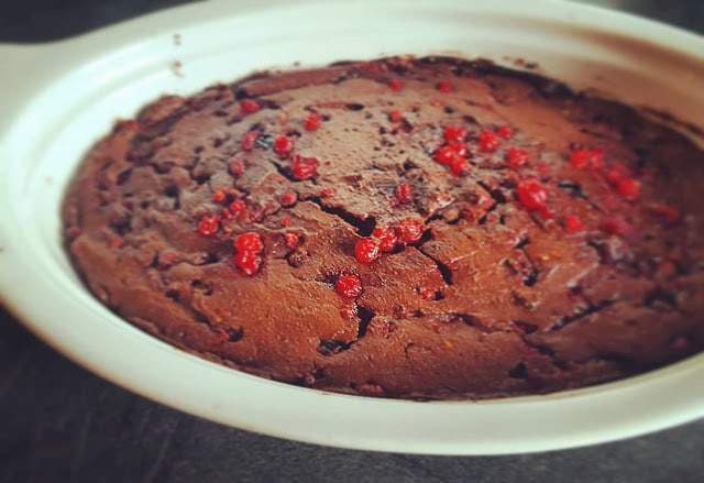 FONDANT CHOCOLAT AU TOFU SOYEUX ET AUX FRUITS ROUGES SANS MATIERE GRASSE