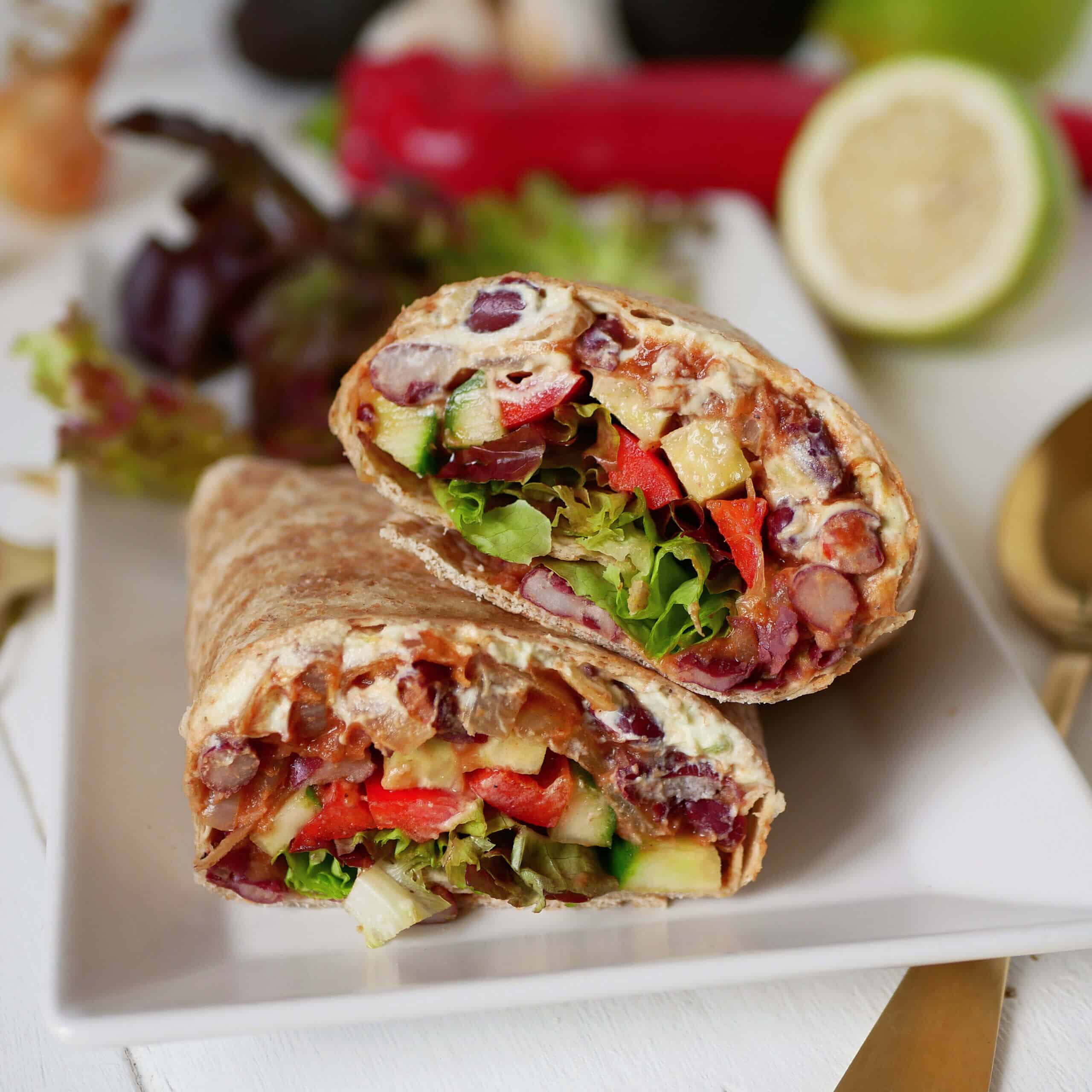 burrito végétarien, sain et équilibré