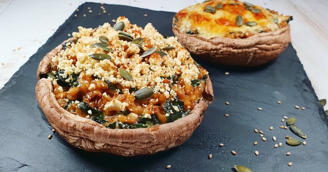 CHAMPIGNON PORTOBELLO FARCI au petit épeautre