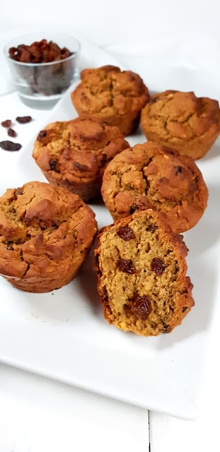 MUFFINS RAISINS, GRAINES LIN ET CHIA (sans gluten - vegan)