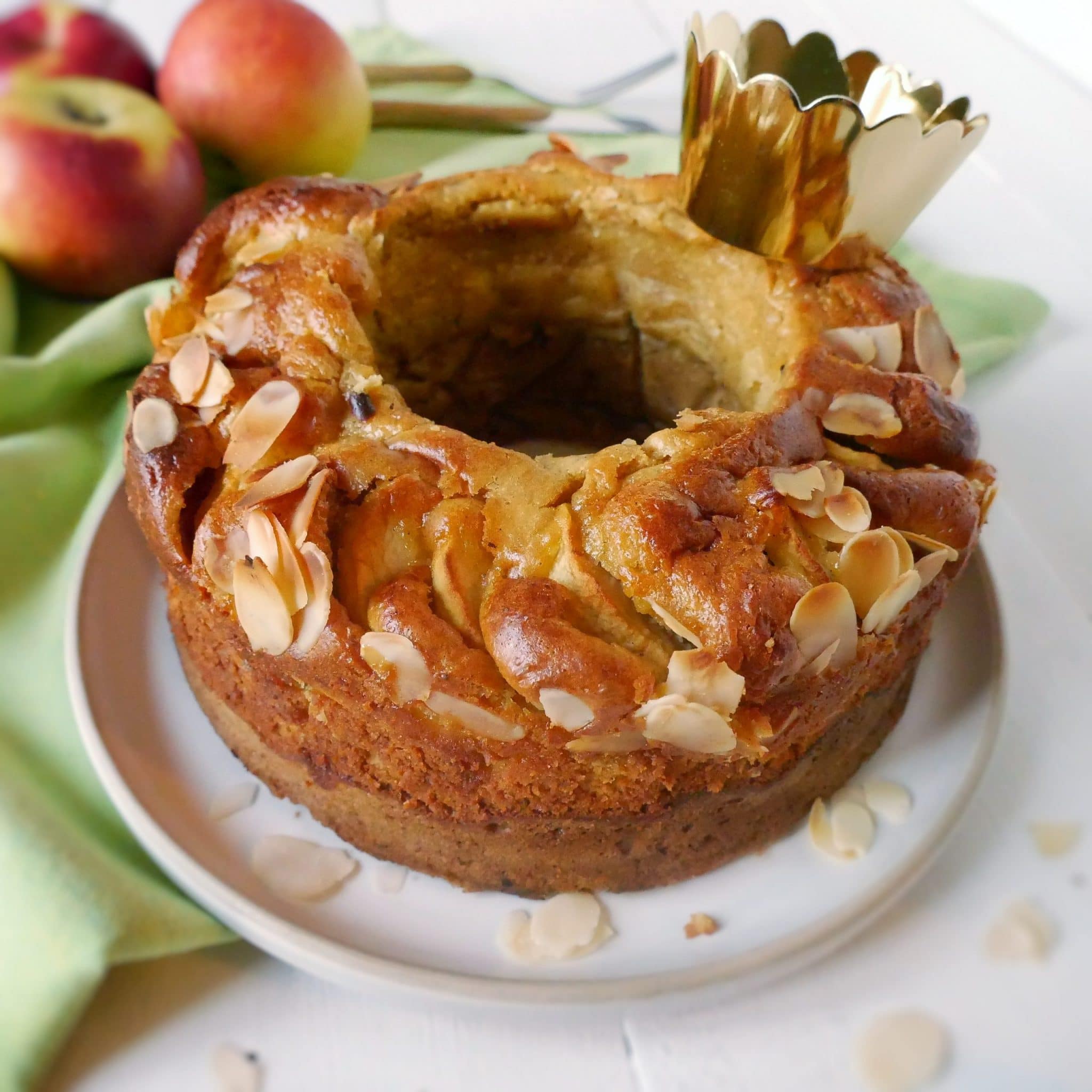 couronne aux pommes et frangipane, sans lactose