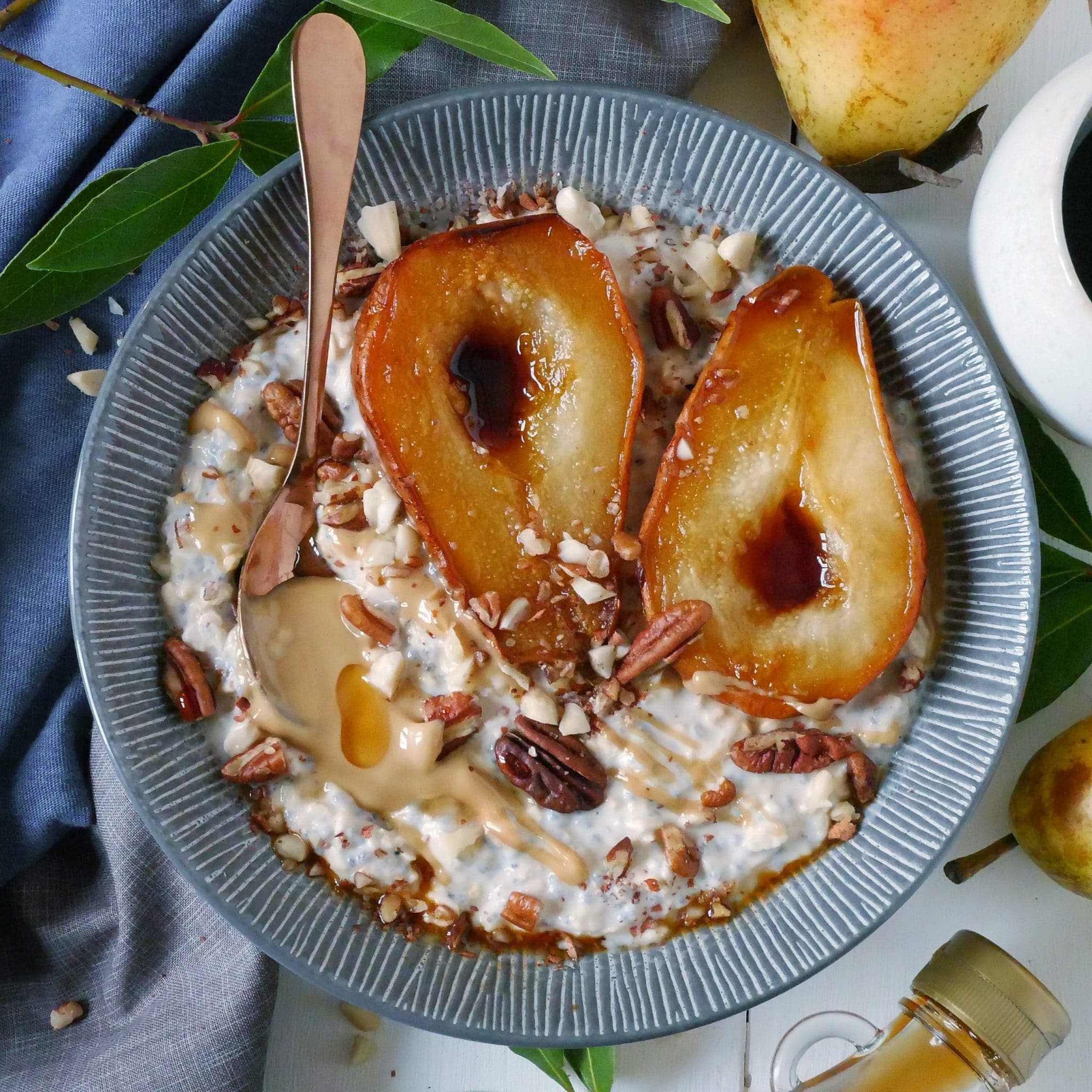 PORRIDGE poires caramélisées sans cuisson