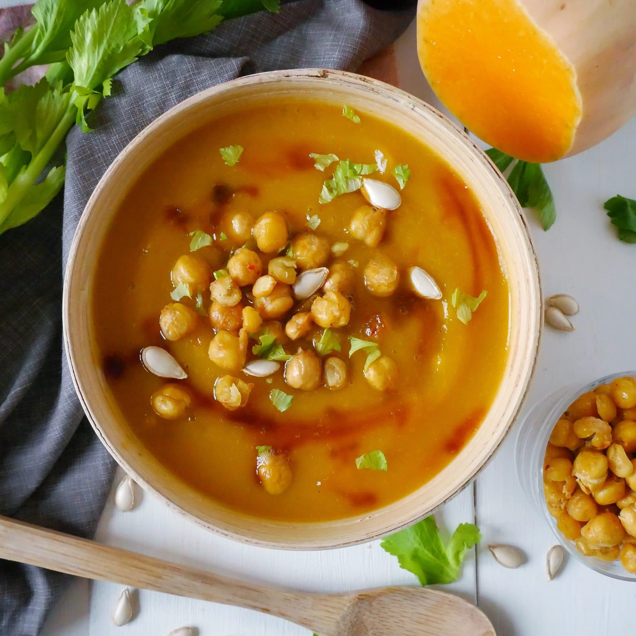 velouté courge butternut et céleri branche sans lactose