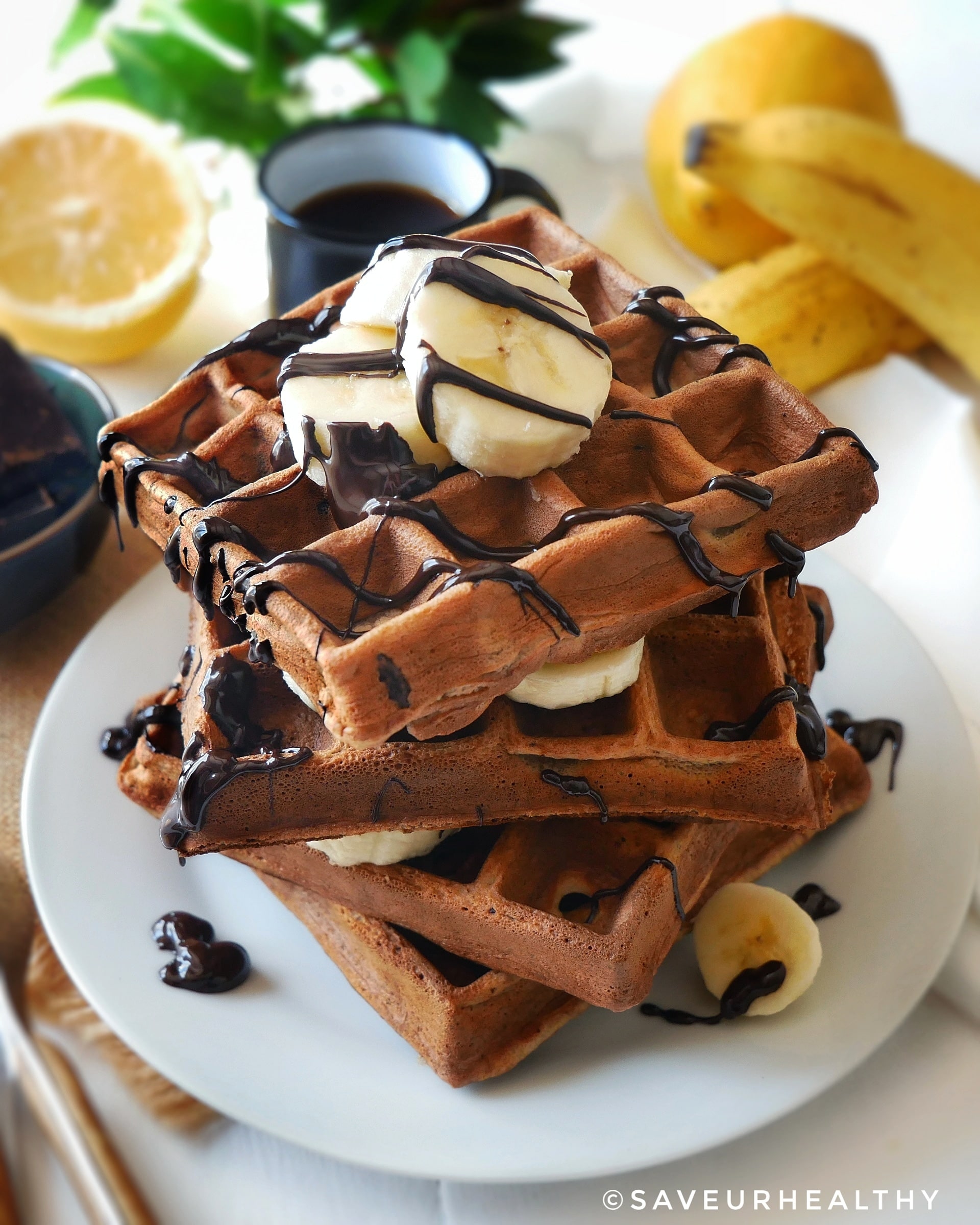 GAUFRES à la BANANE farine de châtaigne (sans gluten)