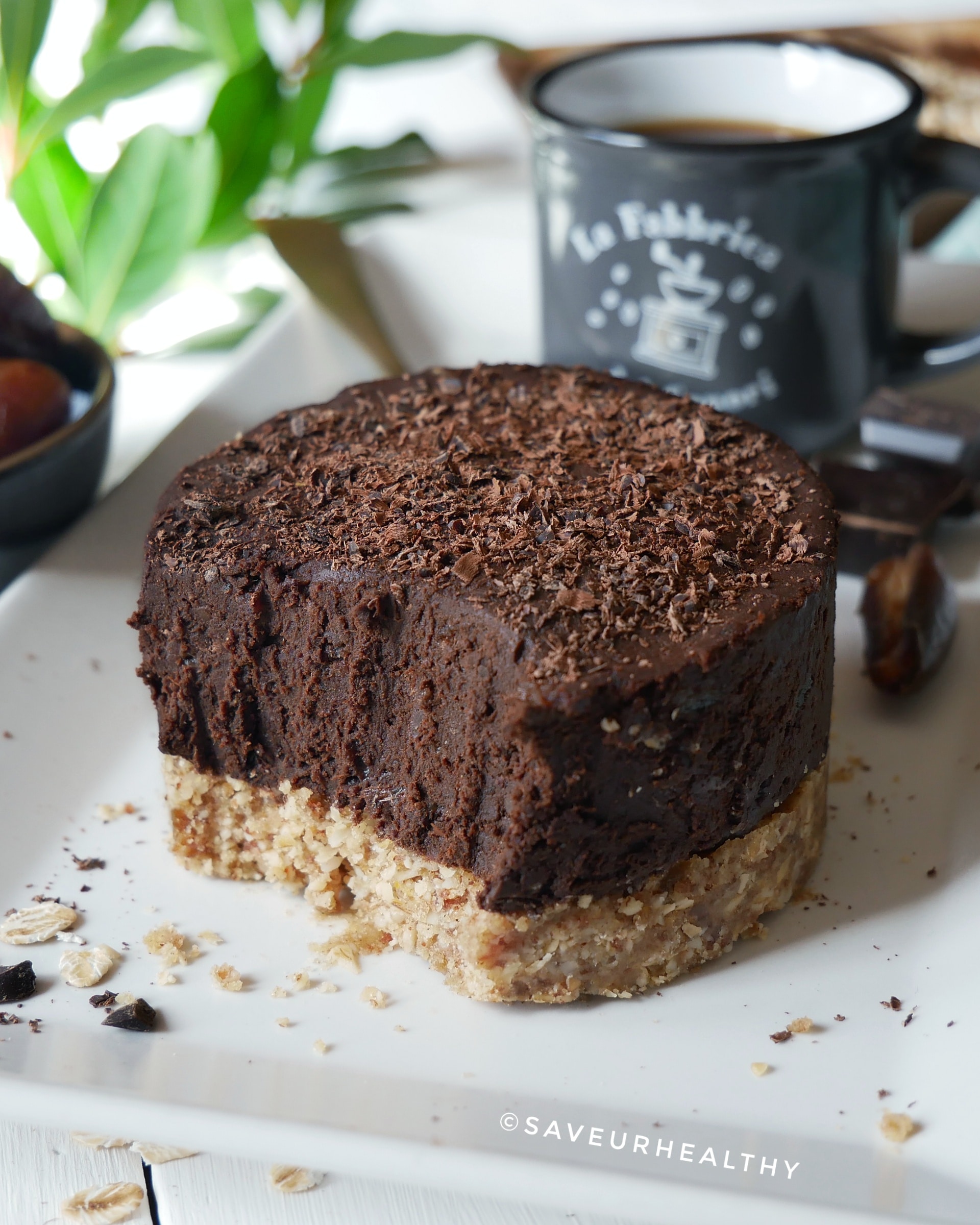 TARTE AVOCAT CHOCOLAT (Végétalien-sans gluten-sans sucre raffiné)