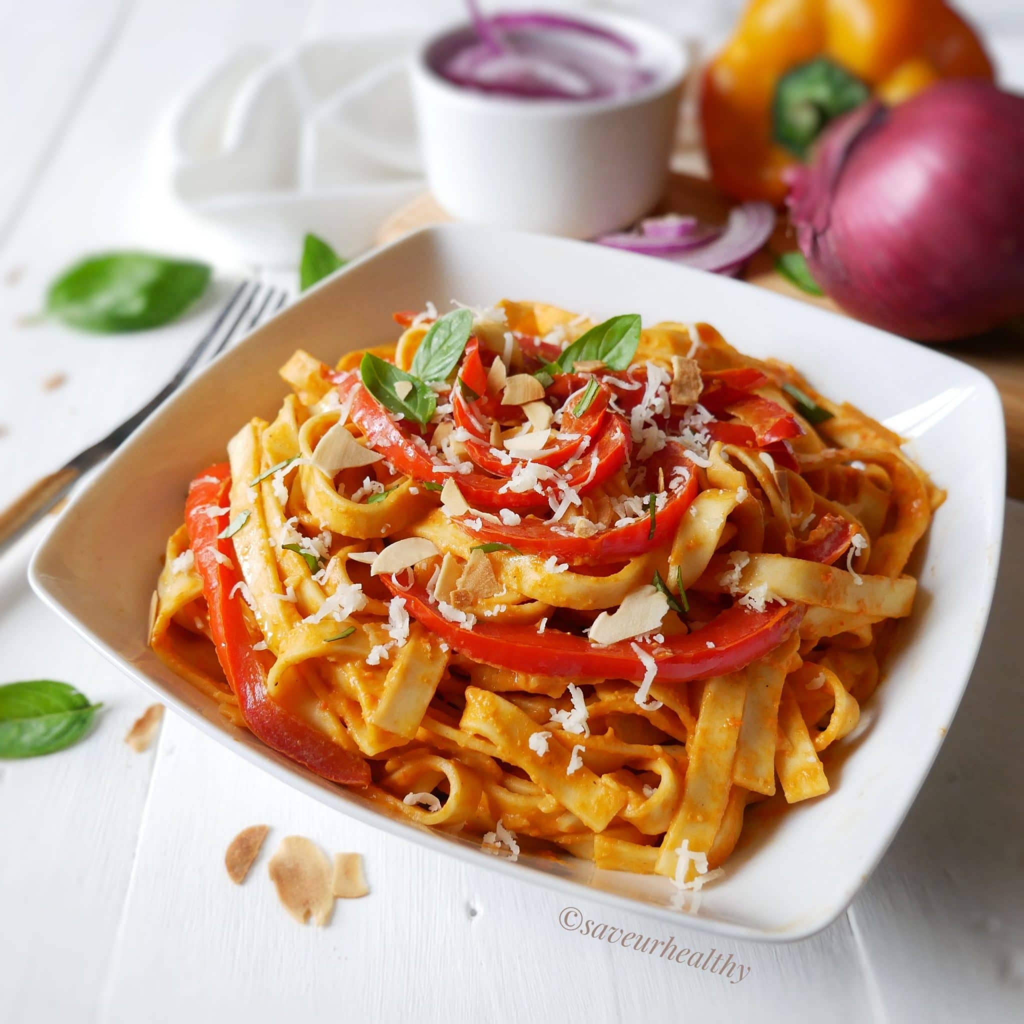 Sauce poivrons cremeuse sans lactose vegan