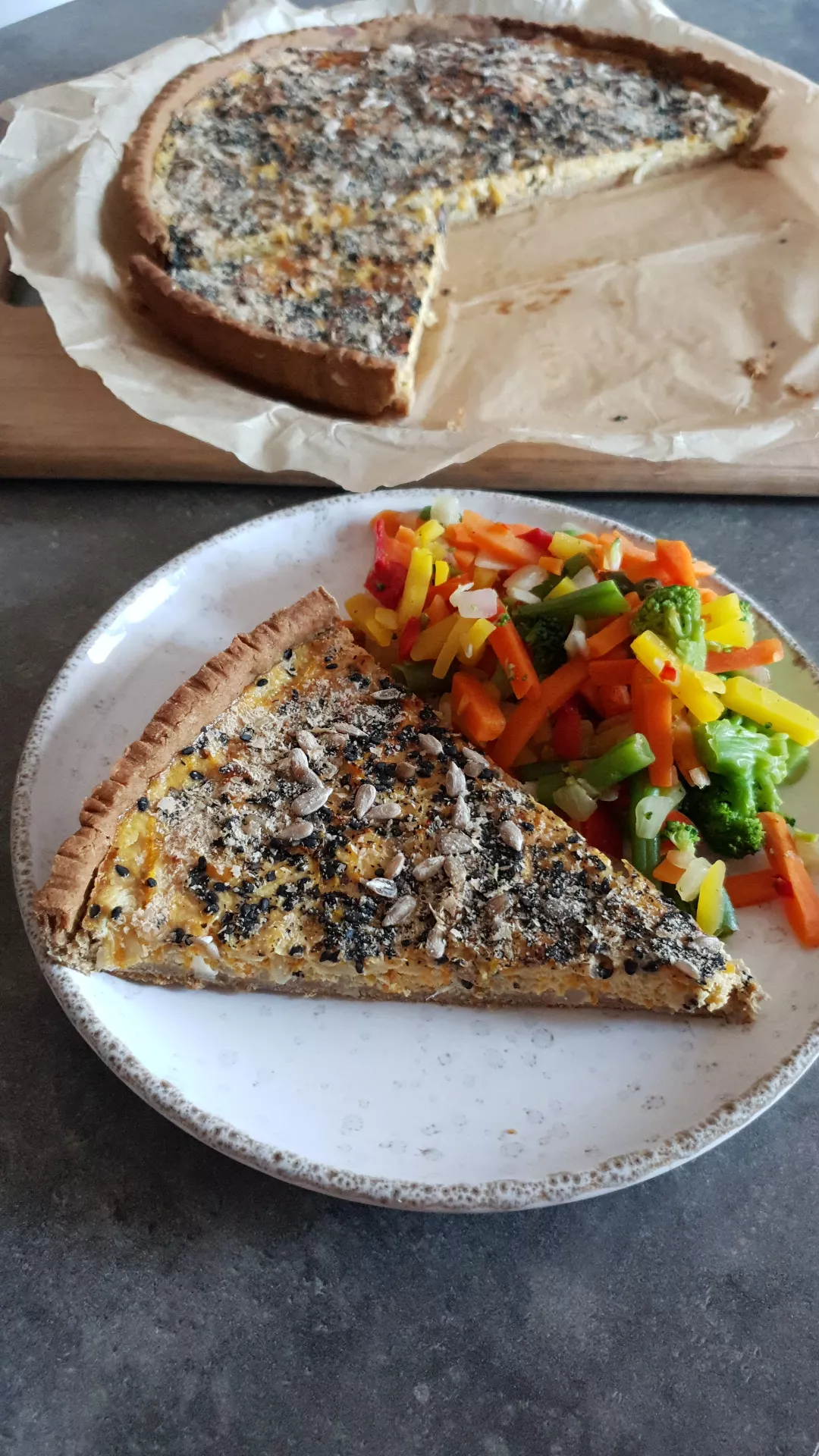 QUICHE IG BAS allégée au skyr, pâte brisée seigle & lupin