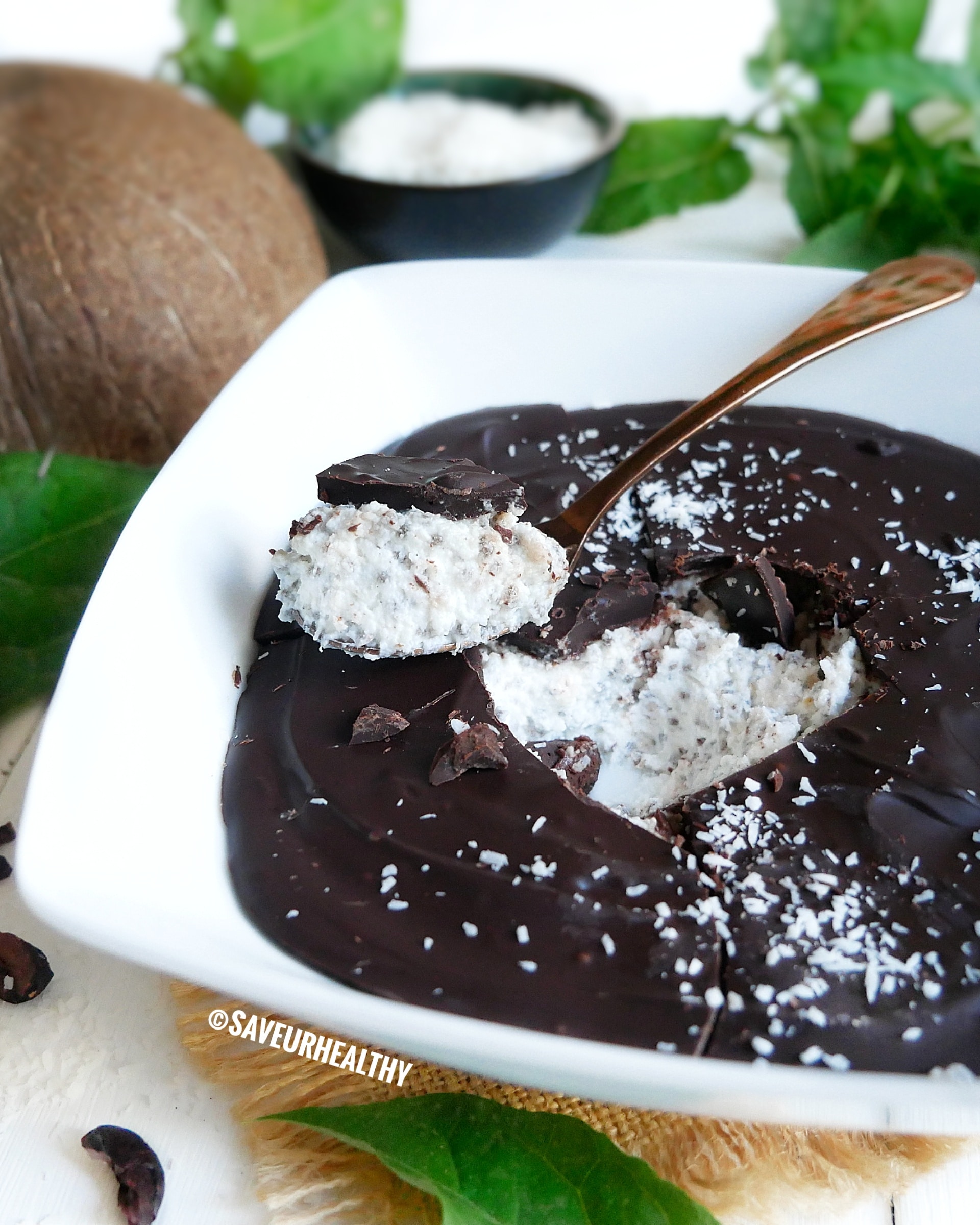 Pudding bounty aux graines de chia (sans gluten-IG BAS)
