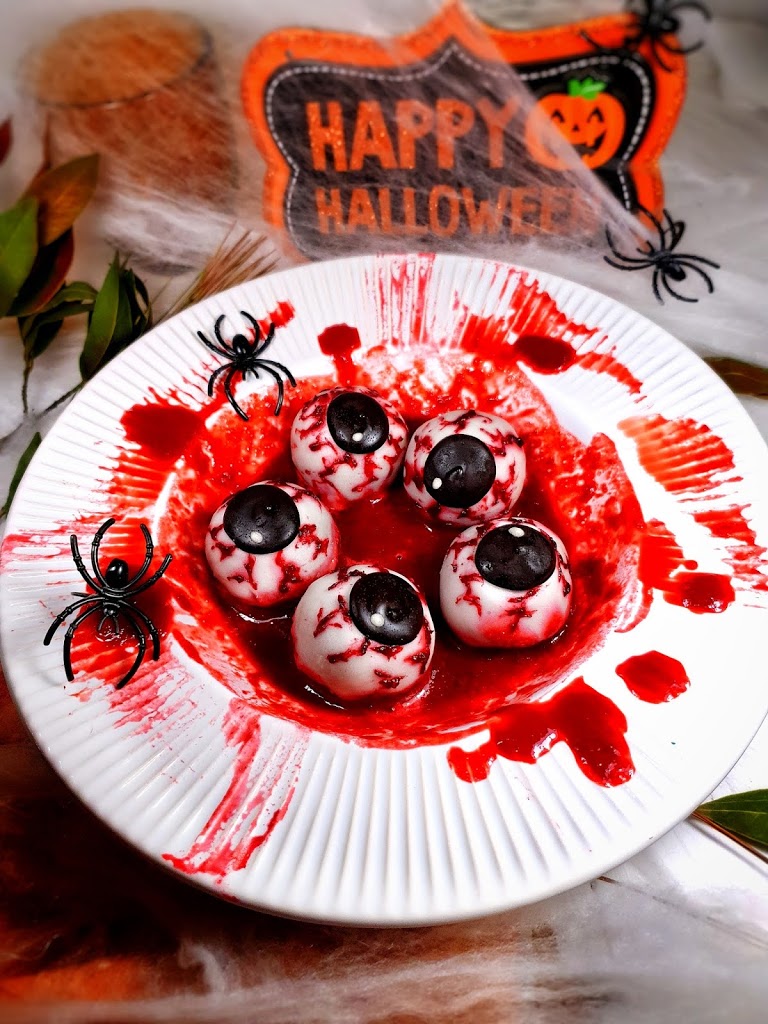 energy balls protéinées - yeux d'halloween