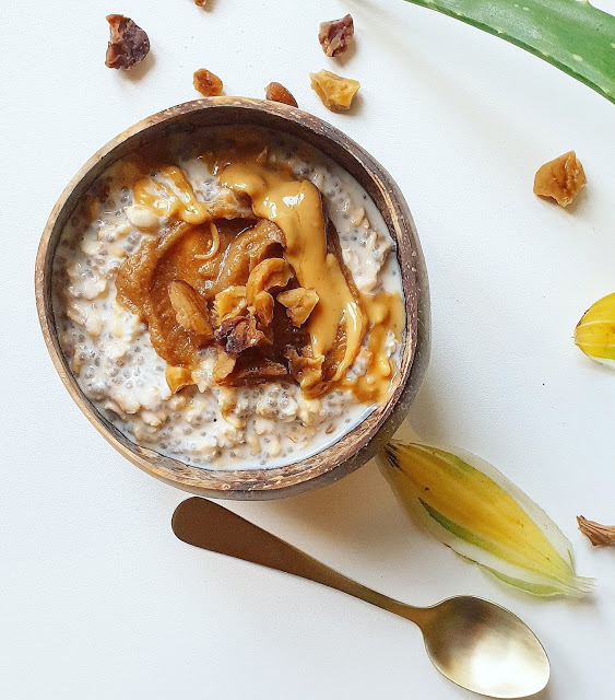 OVERNIGHT / PORRIDGE à la crème de marrons (végan/végétalien - sans gluten)