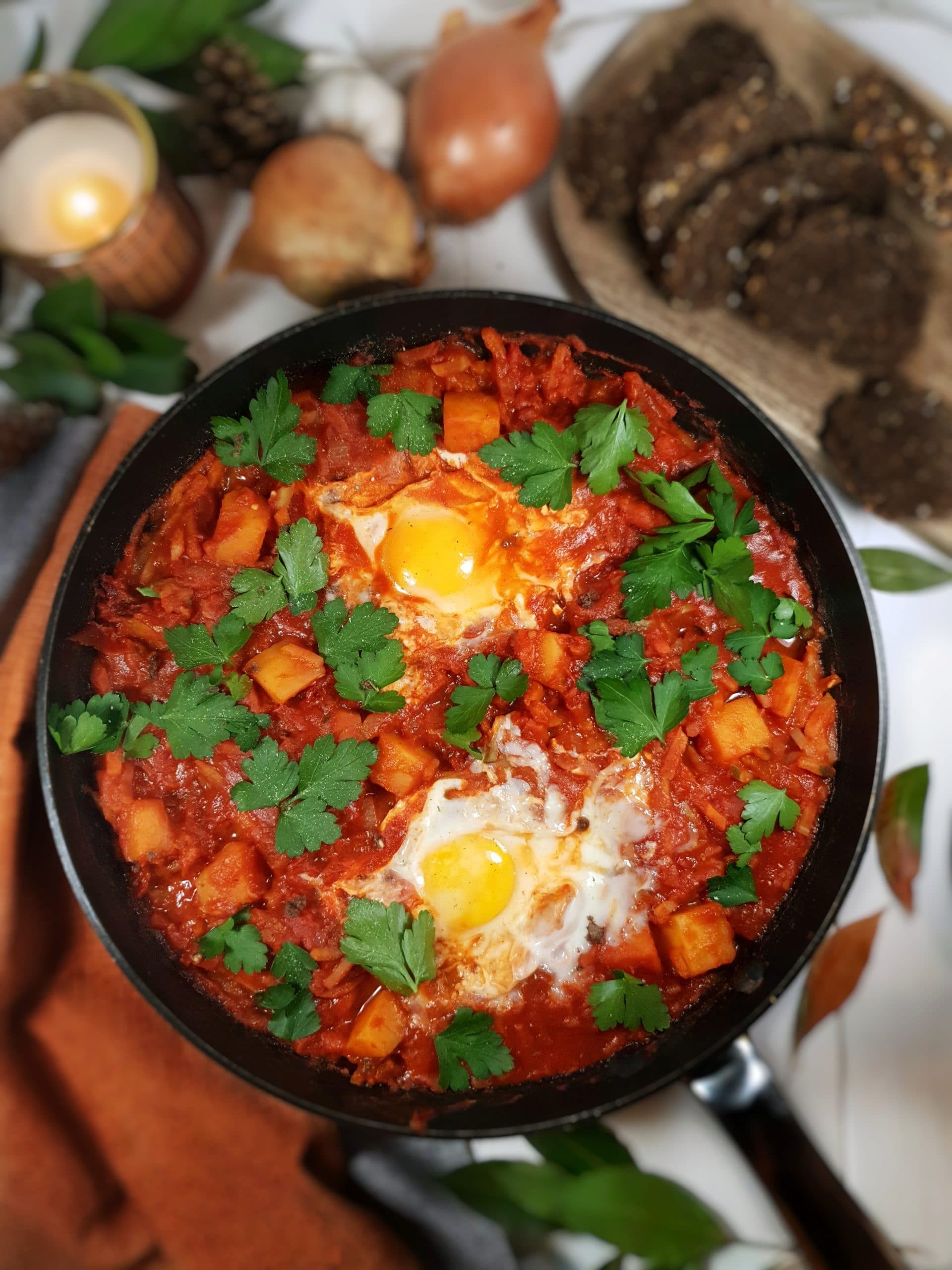 CHAKCHOUKA D'AUTOMNE courge butternut (végétarien-sans gluten)
