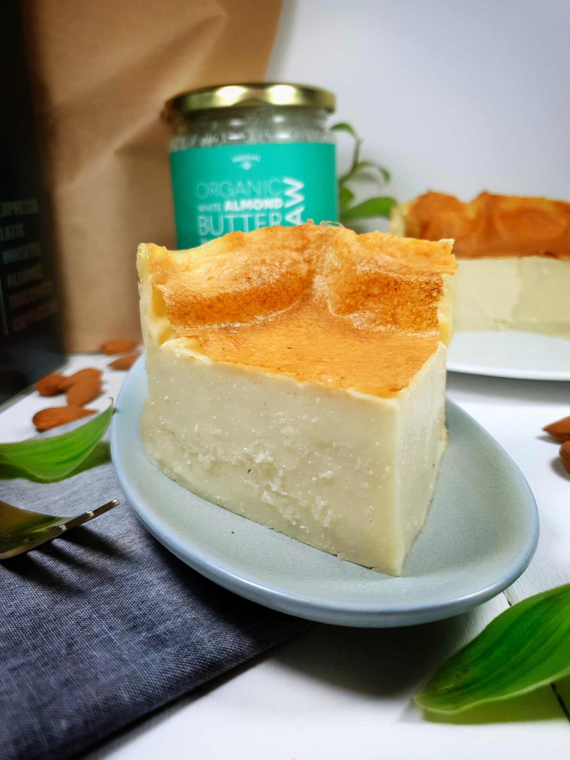 Flan pâtissier sans pâte à la purée d'amande & fleur d'oranger (sans lactose-sans gluten)
